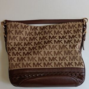 MICHEAL KORS TAN & BROWN LOGO BAG
